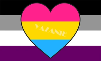 YAZANIE 128*192 cm > /160 x 240 cm/192*288cm LGBT Asexual Aromantic Bisexuálne Pansexual Polysexuality Rainbow Auto Strane Combo Pride Vlajky