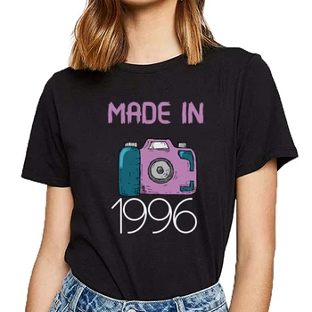 Topy T Shirt Ženy, vyrobené v roku 1996 Fit Nápisy Bavlna Žena Tričko