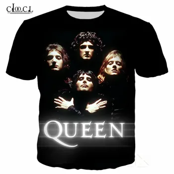 Kapela Queen T Shirt Muži Ženy Tlač FREDDIE MERCURY 3D T-shirt Príležitostné O-Neck Tričká Krátky Rukáv Kráľovná Kapela Tee Tričko Top
