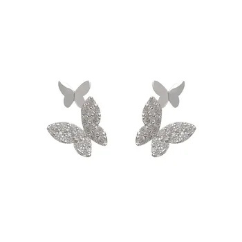 S925 Šterlingov Strieborné Náušnice Pre Ženy Zirkón Motýľ Náušnice Jednoduchý A Malý 2020 Nové Náušnice Šperky Veľkoobchod