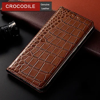 Krokodíl Originálne Kožené puzdro Pre Huawei Honor 5X 5C 6A 6C 7A 7C 8 8A 7X 8C 8X 8S 9 9X 10 10i 20 Pro Lite Flip Kožený Kryt
