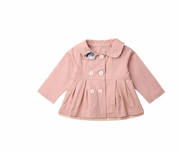 2019 Jeseň Zimný Kabát Novorodenca Baby Girl vrchné oblečenie Coats Dlhý Rukáv, Vyšívané Vesty Zase Dole Golier 0-4t-taktné