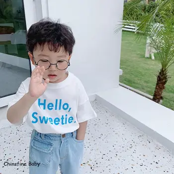 2020 lete nových kórejských detí miláčikovi tri farebné T-shirt základné bežecké kapacity pre chlapcov a dievčatá