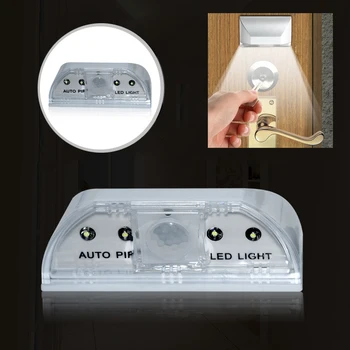 LED Dverí Zamky Kabinetu Indukčné Malé Nočné Svetlo PIR Infračervený IR Bezdrôtové Dverí Zamky Lampa Auto Snímač Pohybu Otvor Svetlo
