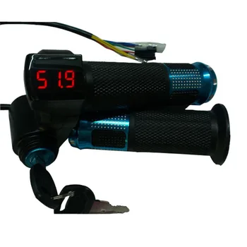 12V/24V/36V/48V/60V/72V klince plyn s batérie, LCD displej Prepínač Riadítka Rukoväte pre elektrické bicykli/kolobežke/klince