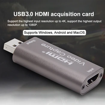 USB3.0 Live Streamingové Vysielanie Grabber, Mini Prenosné Konferencie grafickú Kartu Audio 4K 1080P Okno Počítač