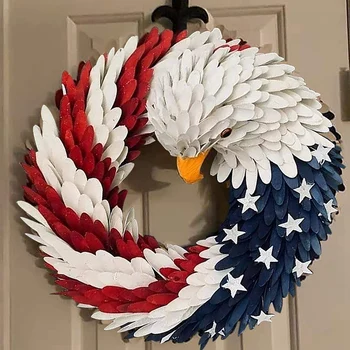 Nové 15Inch American Eagle Veniec Vlasteneckej Veniec DIY Eagle Veniec na vchodové Dvere Dekorácie