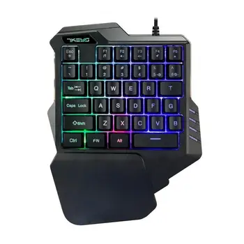 Jednou Rukou na Ľavej Strane Mechanické Káblové Gaming Keyboard LED RGB Podsvietenie Herné Klávesnice Herný ovládač Periférnych zariadení