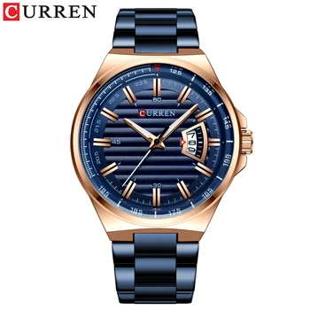 Značky CURREN Muži Hodinky Luxusné obchodné Quartz náramkové hodinky Módne pánske Nehrdzavejúcej Ocele Band Auto Dátum hodiny Relojes