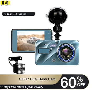 Veľká Obrazovka Auta Dvr s Zozadu Objektív Auto videokamera Full HD 1080P Dash Cam Auto Fotoaparát LED Noc Čierna skrinka
