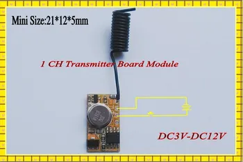 Kódovanie Vysielač Modul DPS + 12V DC Prijímač RF 3V 3,7 V 4.5 V 5V 6V 9V 12V Vysielač-Prijímač Diaľkového Ovládania Switch315/433