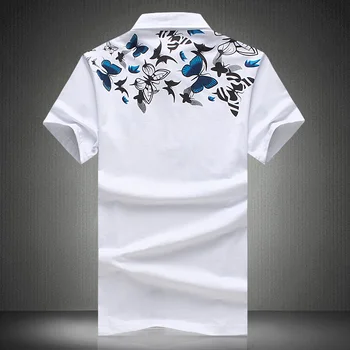- SHAN-BAO mužov bežné krátkym rukávom polo tričko 2020 letné oblečenie značky butterfly tlač vysoko-kvalitné bavlnené POLO 4XL 5XL 6XL