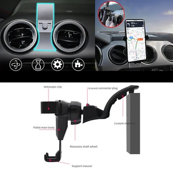 Carbon Fiber Štýl Nastaviteľné Auto Air Vent Zásuvky GPS Smart Cell Phone Mount Držiak Držiak na Stojan Pre-2019 Ford Mustang