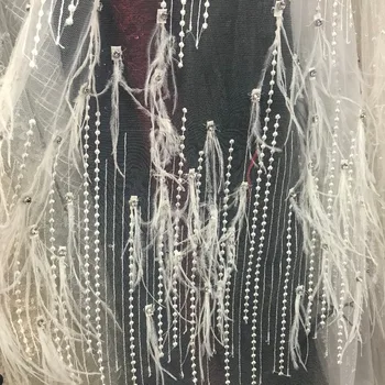 2018 lete Nové pierko pohodlné čipky, výšivky, tkaniny Afriky Tylu kvet transparentné čistý Čipky Textílie Na Svadby jj46