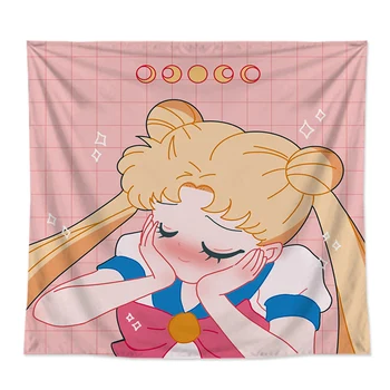 Vlastné gobelín Vytlačené Škole koľaji Prikrývky Sailor Moon Cartoon Nástenné Gobelíny visí Zadarmo hviezda svetlá 2020 Nové Steny pokrýva