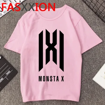 Kpop Monsta X Letné Top Tričko Ženy Kawaii Grafické T Košele K-pop Plus Veľkosť T-shirt Zábavné Logo Unisex Dámy Topy Žena