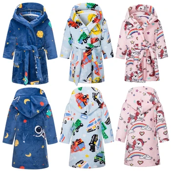 2020 nové Jednorožec s kapucňou detské župan dieťa dúhy župan chlapci a dievčatá pyžamo pyžamo detské pyžamo 2-10y