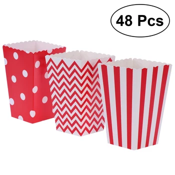 48pcs Popcorn Kartón Papiera Popcorn Boxy, Tašky, Popcorn Box Party Láskavosti Dodávky Dekoratívne Riadu Na Narodeniny Dieťa Sprcha