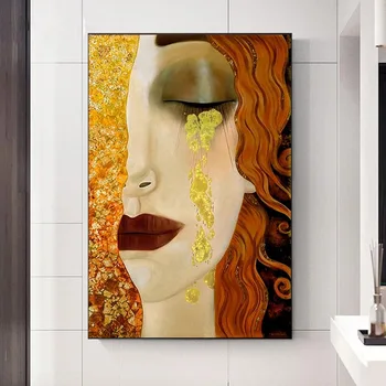 Klasické Umelec Gustav Klimt Zlaté Slzy Cuadros olejomaľba na Plátne Plagáty a Vytlačí Umeleckých obrazov na Stenu Pre Obývacia Izba