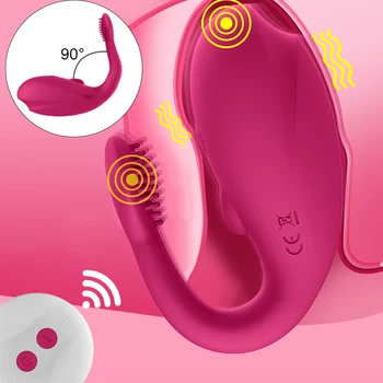 7 Režimov U Typu Vibrátor pre Páry G-Spot Stimulovať Bezdrôtové Diaľkové Silikónové Dildo Nohavičky Žena Masturbovať sexuálnu Hračku pre Dospelých