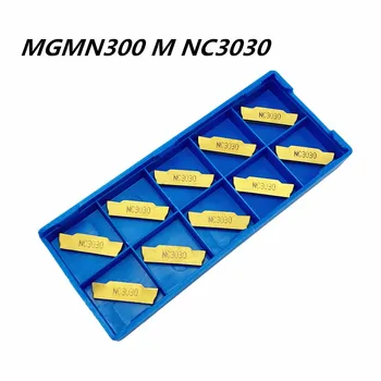 10PCS Sústruh nástroj MGMN300 M NC3030 čepeľ z Karbidu kovové otáčania nástroja sústružnícke nástroje CNC časti obrážanie, drážkovanie nástroje MGMN 300