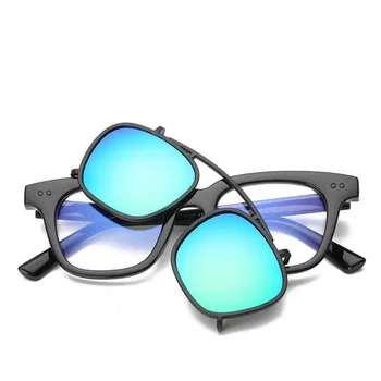 GLTREE Odnímateľný Dvojité slnečné Okuliare Muži Farby Povlaku Dizajn Okuliare Módne Jazdy slnečné Okuliare Ženy Oculos De Sol UV400 G313