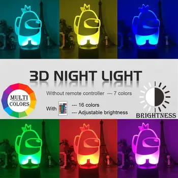 Horúce Priateľmi Hra Medzi Nami 3D Nočné Svetlo Stolné Lampy Tabuľka Dekor LED Senzor Svetiel Atmosféru, nočné Lampy, Nočné Dieťa Darček Hračka