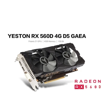 Yeston RX560D-4G D5 GAEA Grafické Karty Duálne Ventilátor Chladenia 4 gb Pamäte GDDR5 128Bit DP + HD + DVI-D GPU Chladič Rozšírené