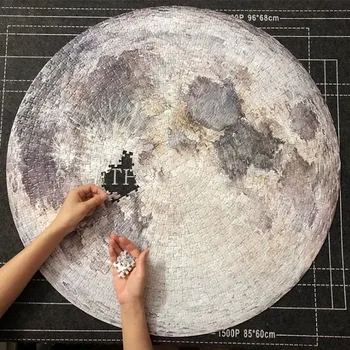 1000 Kusov Dospelých Veľké 3d Relaxačná Hračky Mesiac Hádanky Vysokej Obtiažnosti Kolo Puzzle Planet Puzzle Dospelých Dieťa Darček Dropshipping