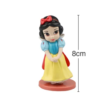 Disney Princezná Akčné Figúrky 8cm Moana Snow White Merida Mulan Morská víla Tiana Jasmine Bábiky Deti Hračky Pre Deti Zber