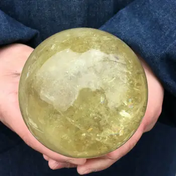 1.69 LB Prírodné citrine quartz Oblasti crystal ball Uzdravenie 81mm rakety