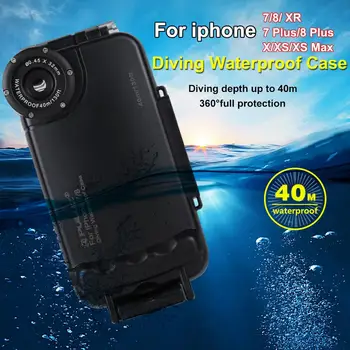 PULUZ 40M Potápanie Vodotesné puzdro Pre iPhone 7 8 7P 8P XR XS max Bývanie Kryt plášťa Foto Video, Pričom pod vodou, vodné športy
