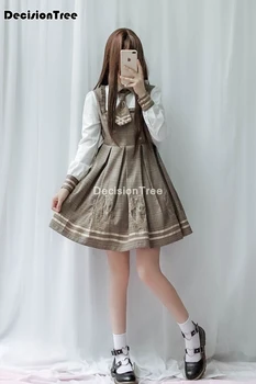 2021 lolita šaty cape vintage preppy elegantné skladaná sukňa tričko tlačidlá kravatu akademický štýl kawaii dievča sladké roztomilý medveď jk jednotné