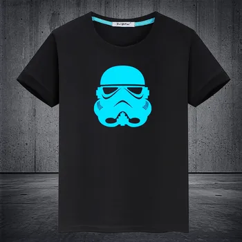 Star Wars Mandalorian Svetelný Dieťa T-Shirt Chlapec Dievča Fluorescenčné Krátke Rukávy tričko Rodiny Zodpovedajúce Oblečenie Bavlna Dieťa Topy