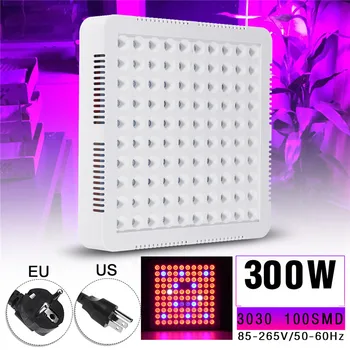 300W LED Rásť Svetlá na Čítanie Panel Hydroponické Pestovanie Rastlín celé Spektrum Pre Veg Kvet Izbové Rastliny AC85-265V Black/White