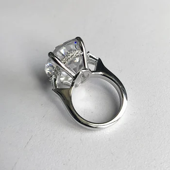 LESF 925 Sterling Silver 8.3 ct Elipsovitý Rez Jeden Kamenný Šumivé SONA Diamond Pre Ženy, Snubné Prstene, Šperky, Zásnubné