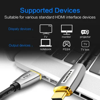 HDMI Kábel HDMI-HDMI Kábel 4k 60Hz HDMI 2.0 3D Audio Kábel Video Konektor pre Splitter Prepínač Projektor TV BOX Notebook