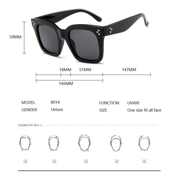 Vintage Námestie Nadrozmerné Okuliare Módne Lady Dizajnér Značky Retro Slnečné Okuliare Odtiene pre Ženy Gafas Oculos De Sol UV400