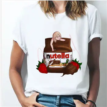 Žena T Shirt Nutella Vytlačené Ženy T-shirt 90. rokov Harajuku Ullzang Top Módne Grafické Roztomilý Kreslený O-krku Bežné Tee Oblečenie