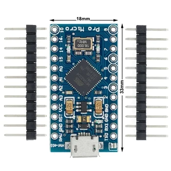 Pro Micro ATMEGA32U4 5V/16MHZ Modul S Zavádzač pre Arduino MINI USB/Micro USB s 2 Riadok Pin Hlavičky pre Arduino