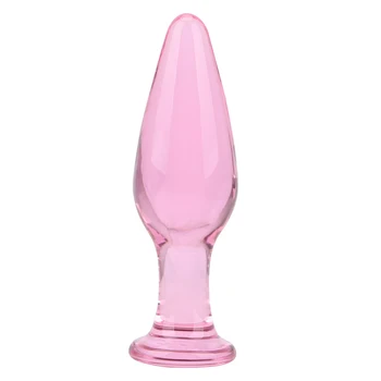 OLO Erotické Ženská Masturbácia Dospelých Produkty Ružový Kryštál Zadok Plug Masáž Prostaty Sklenený Análny Plug sexuálnu Hračku pre Ženy