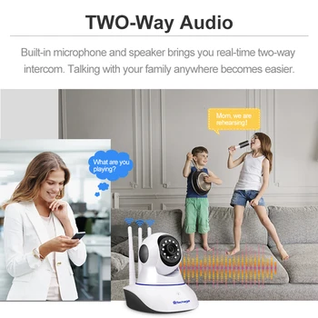Techage 1080P Bezdrôtové IP Kamery Baby Monitor Dome Krytý 2-Way Audio Video CCTV Wifi PT Fotoaparát Bezpečnostný Dohľad P2P Upozornenie