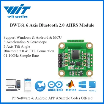 WitMotion Bluetooth 2.0 BWT61 6 Osi Snímača Digitálneho Uhol Naklonenia Inclinometer + Zrýchlenie + Gyroskop MPU6050 na PC/Android/MCU