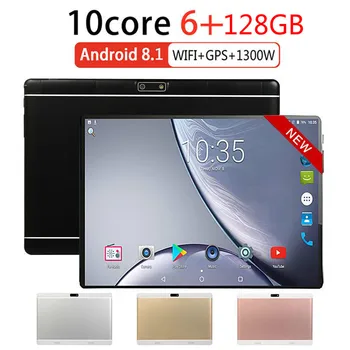 Globálna Verzia 10 Palcový 6 G+128 GB Tablet PC 4g LTE Dve SIM Karty Hovoru, Bluetooth Auto Prehrávač, GPS, Google Play, 5 MP Fotoaparát