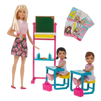 Pôvodné Barbie Málo učiteľ angličtiny dievča princezná hračka nastavte veľké darčeka FFB19