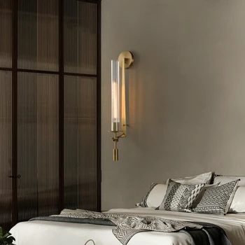 Retro medi LED Nástenné svietidlo luxusné nástenné svietidlo dizajnér model izba obývacia izba pozadí nástenné svietidlo spálňa posteli Nástenné svietidlo