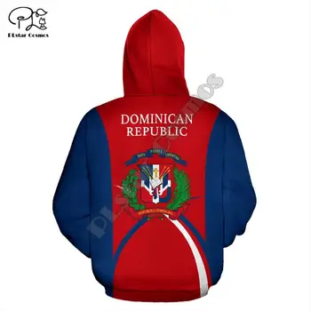 Muži Ženy dominikánska republika tlač 3D Hoodies Zábavné vlajkou krajiny, Mikina Módy s Kapucňou Dlhý Rukáv zips unisex Pulóver