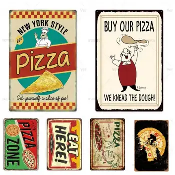 Pizza Kovové Prihlásiť Vintage Tin Prihlásiť Doska Vintage Retro Steny Výzdoba Pre Cafe Bistro, Reštaurácia Pizza Zóna