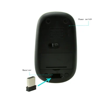 Bts 2.4 GWireless Myš Mini USB Bezdrôtový Prijímač 1600DPI Optical Gaming Mouse Červená