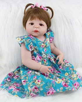 55 cm celého Tela Silikónové znovu sa narodiť Dievča Baby Doll Hračky Realistické 22 inch Bebe Novorodenca Princezná Batoľa Deti Bábika Darček k Narodeninám